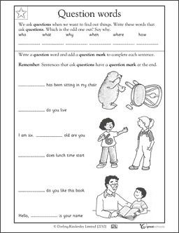 Kindergarten reading worksheet
